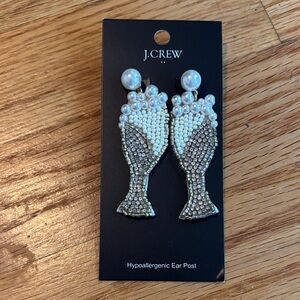 Bauble bar X J. Crew White and Silver Champagne Earrings